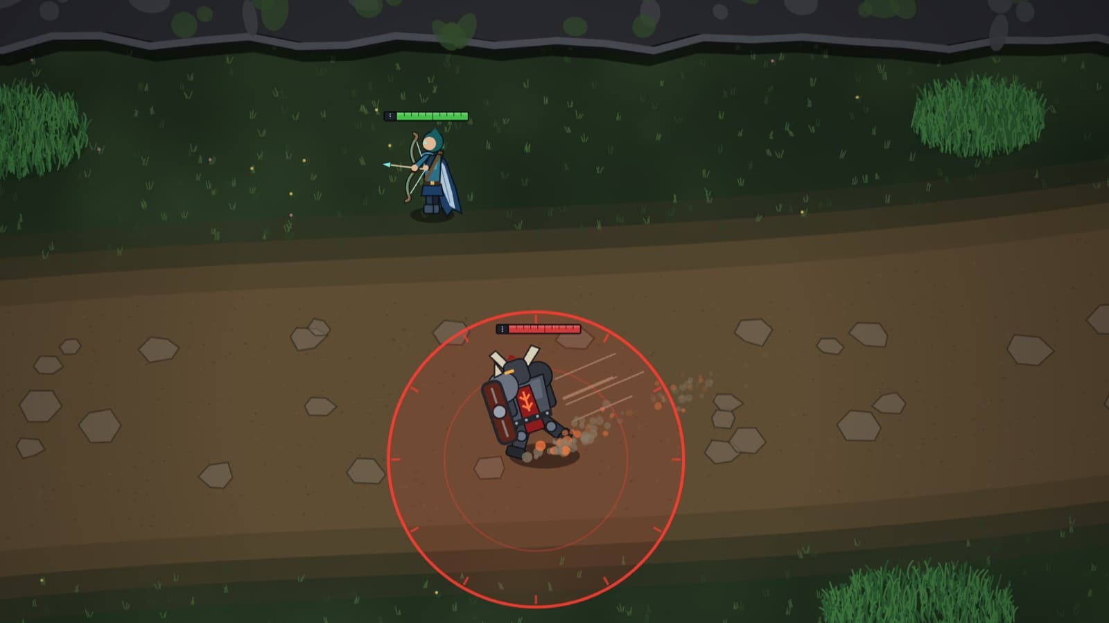 The archer Flashing clear of a juggernaut's landing zone